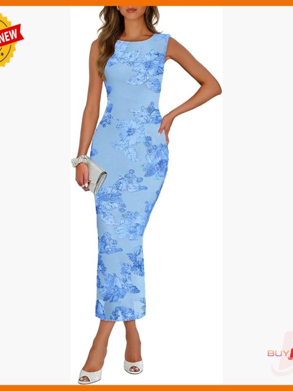 Floral Mesh Bodycon Maxi Dress Formal Wedding Guest Cocktail Party